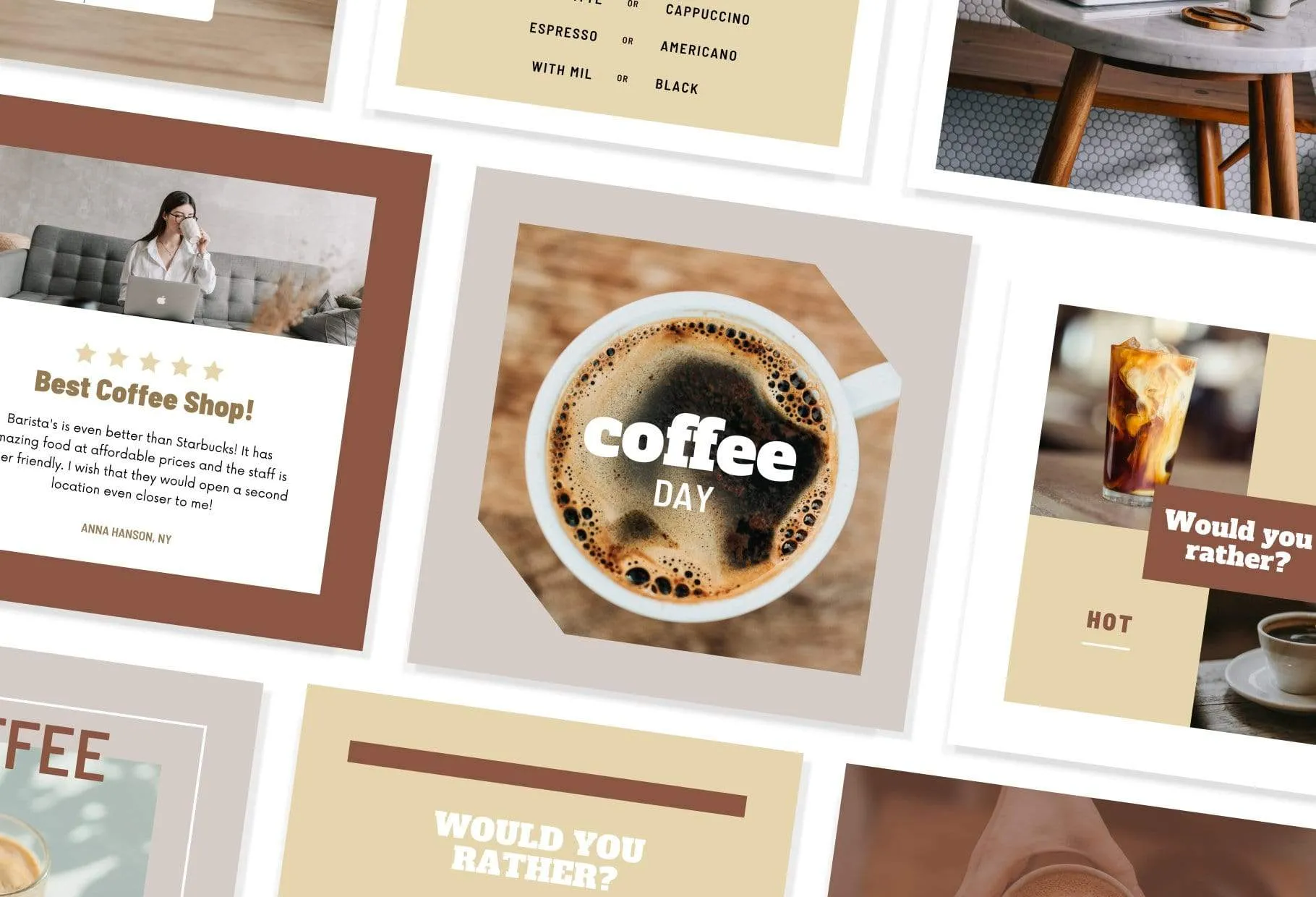 30 Coffeehouse Instagram Post Canva Templates