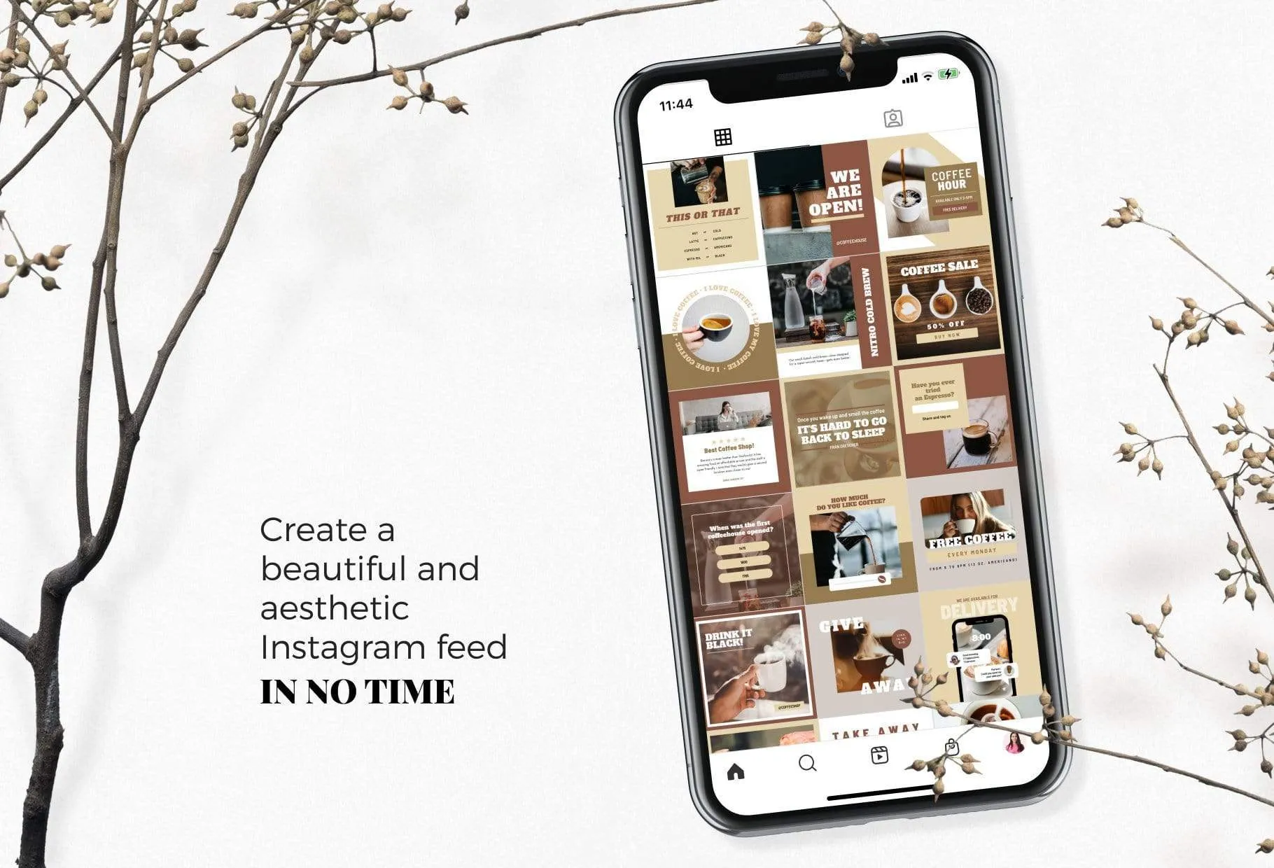 30 Coffeehouse Instagram Post Canva Templates