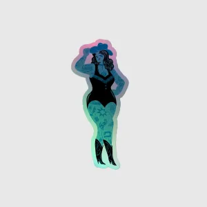 4" Tattooed Babe Holographic sticker