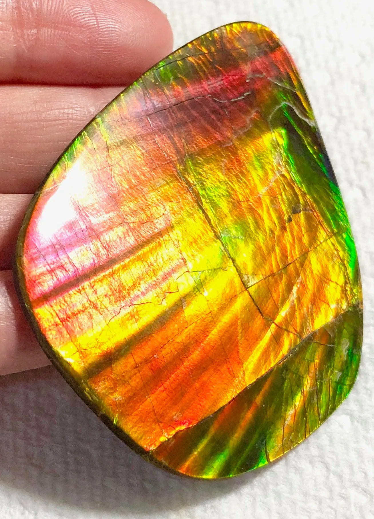 70 x 52mm 　Huge Imperial -Rainbow Colours Collector Stone - IMP-62  Double-Sided ! 両面 コレクション