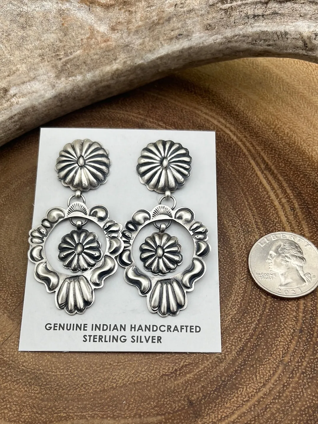 Abigayle Sterling Concho Earrings