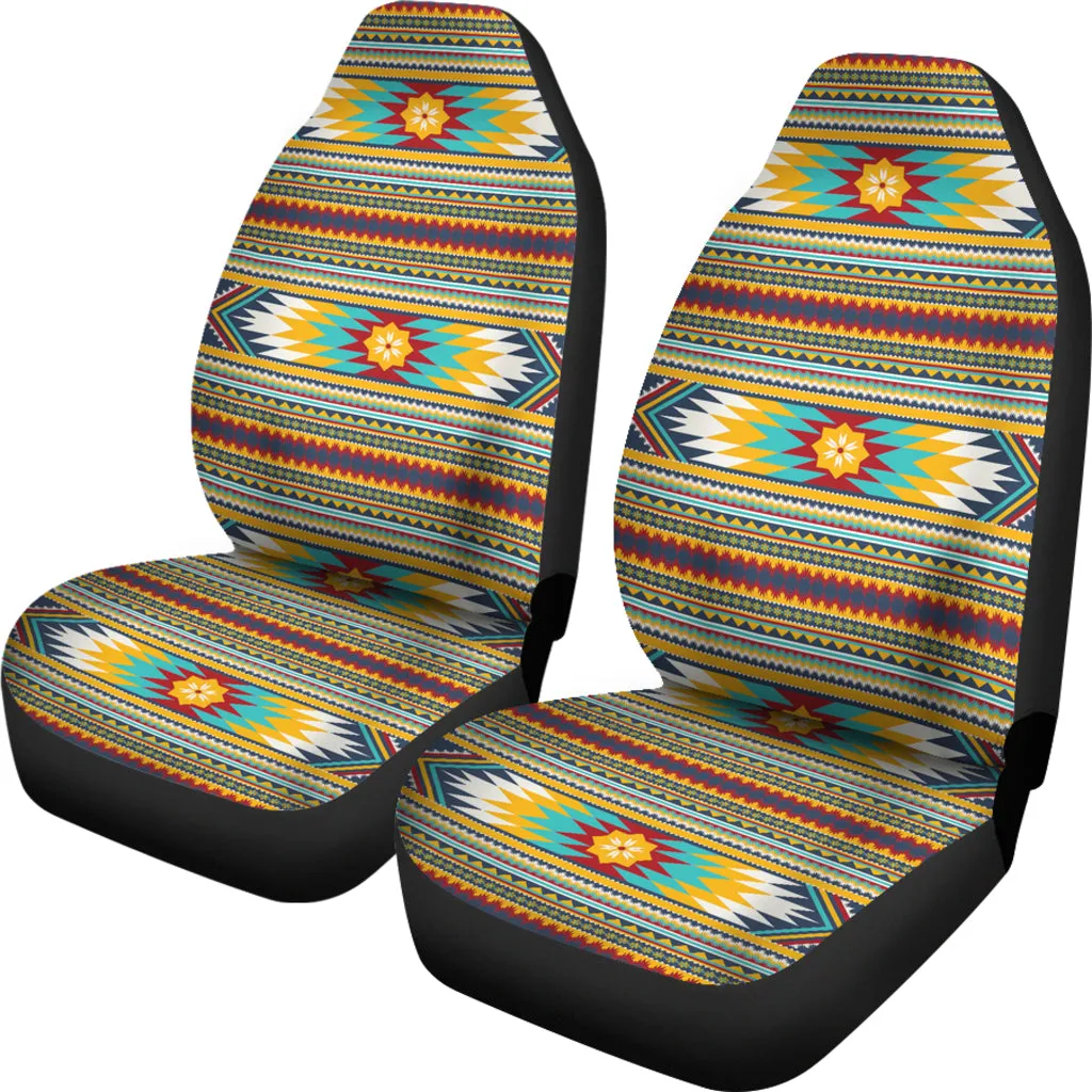 Abstract Ethnic Pattern Car Seat Covers Set