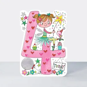Age 4 Fairy Birthday Card by Rachel Ellen
