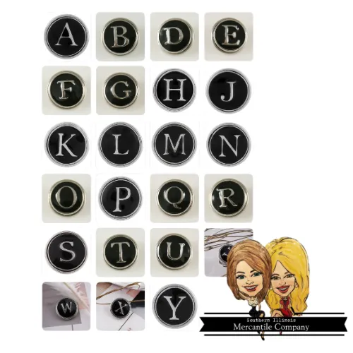 Alphabet Letters Typewriter Style Jewelry Snap