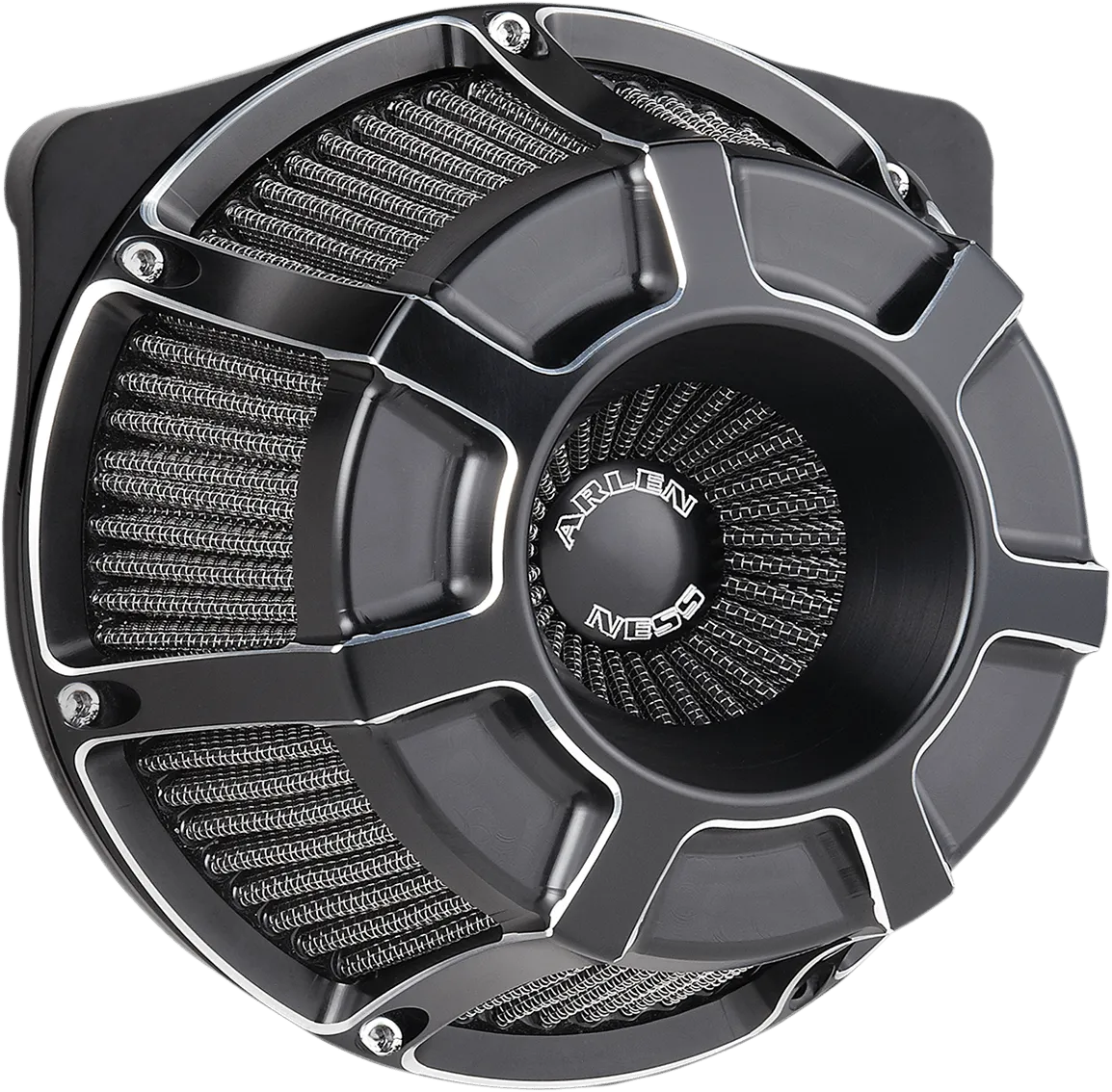 Arlen Ness 18-935 Inverted Series Air Cleaner Kit - Bevelled - Black