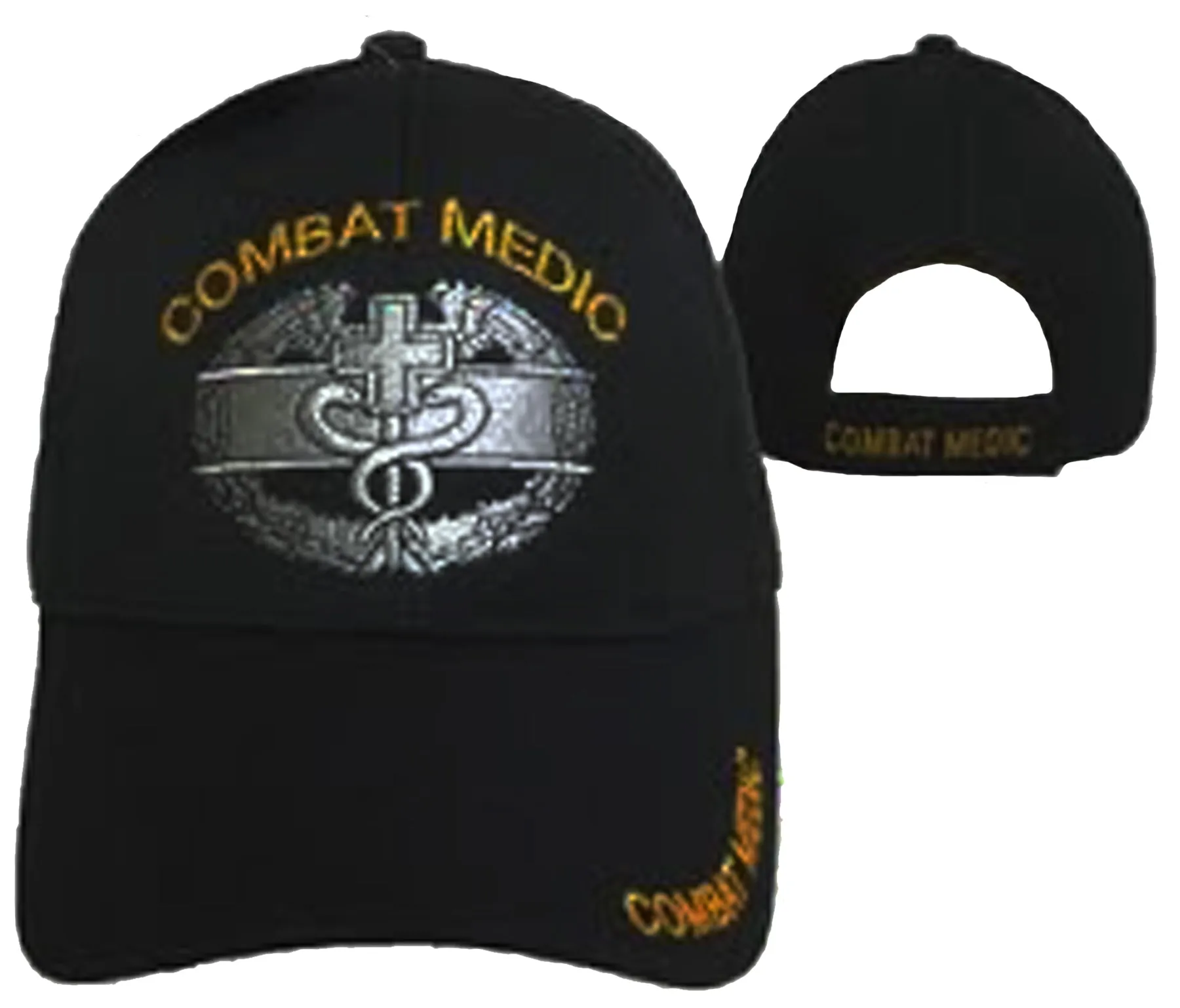 Army Medic Baseball Cap, Black U.S. Military Hat, Officially Licensed