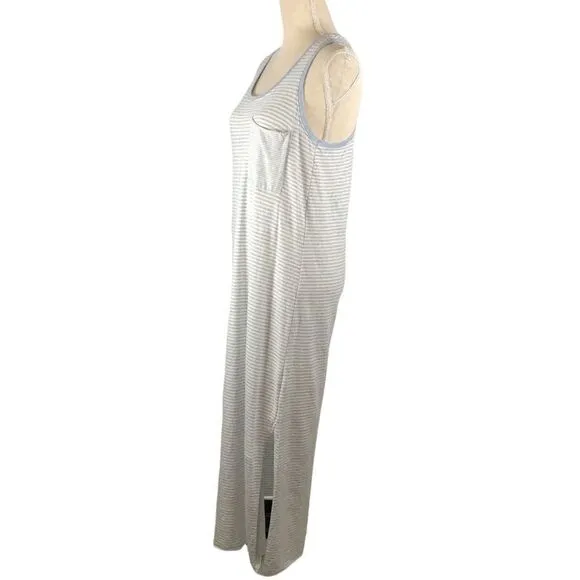 ATM Anthony Thomas Melillo Midi Dress Racerback Blue/White Striped Size Medium