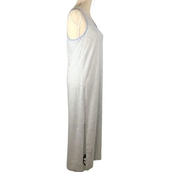 ATM Anthony Thomas Melillo Midi Dress Racerback Blue/White Striped Size Medium