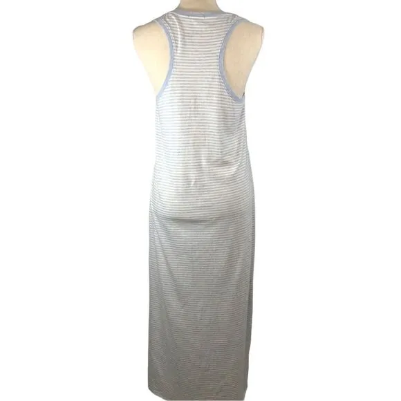 ATM Anthony Thomas Melillo Midi Dress Racerback Blue/White Striped Size Medium