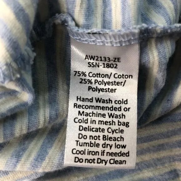 ATM Anthony Thomas Melillo Midi Dress Racerback Blue/White Striped Size Medium