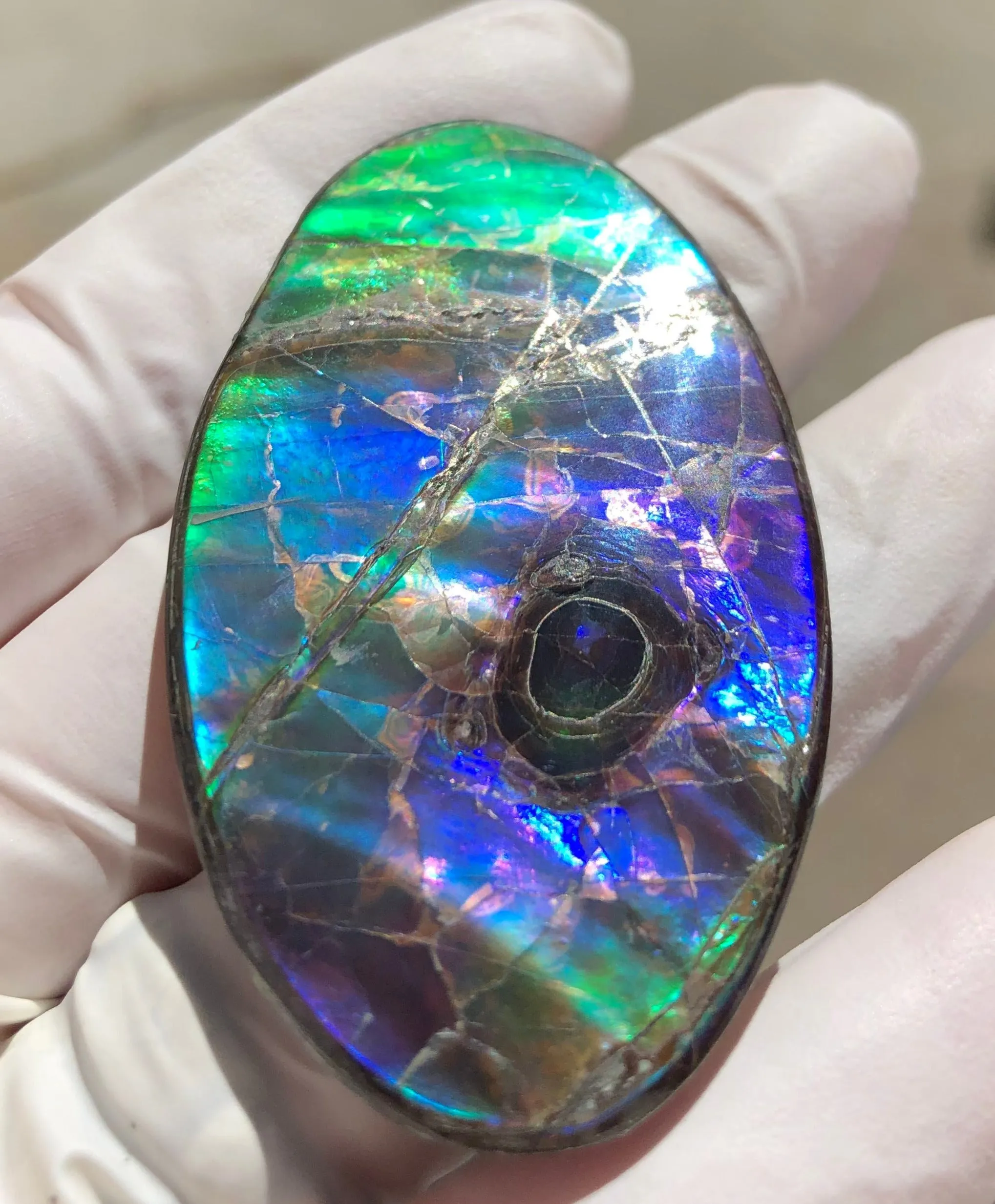 Auction CLOSED! Free shipping  🌈Auction!! **Please read the description**  Natural hand polished, Free Form . FFNT167 Ammolite High Grade.