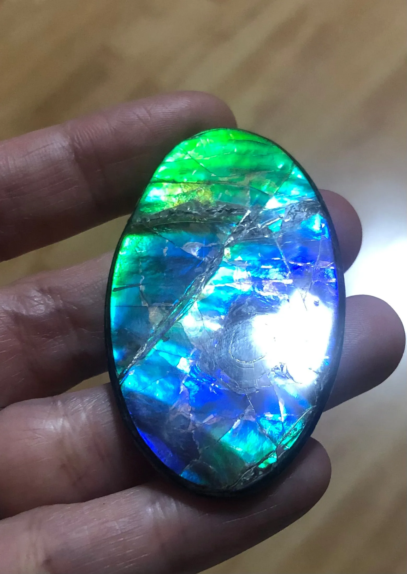 Auction CLOSED! Free shipping  🌈Auction!! **Please read the description**  Natural hand polished, Free Form . FFNT167 Ammolite High Grade.