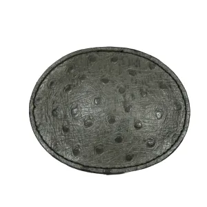 B-10G  Ostrich Embossed Buckle - Grey