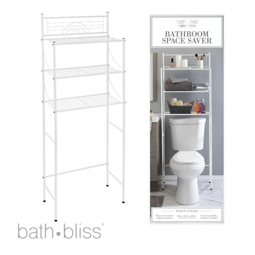 Bath Bliss Freestanding Bathroom Space Saver | 3 Tiers - White