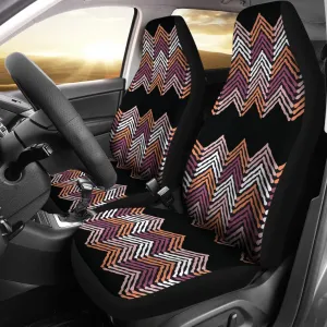 Black, Purple, Pink, Orange and White Ethnic Pattern Car Seat Covers