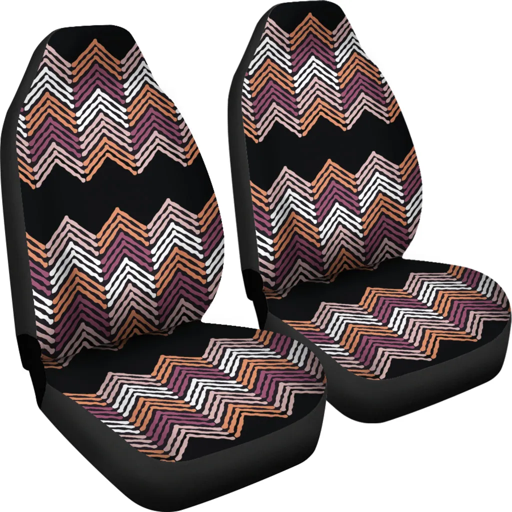 Black, Purple, Pink, Orange and White Ethnic Pattern Car Seat Covers