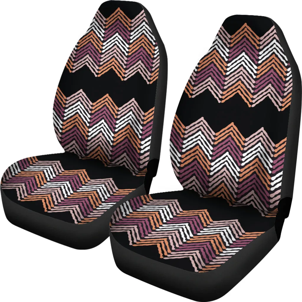 Black, Purple, Pink, Orange and White Ethnic Pattern Car Seat Covers