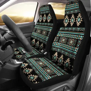 Black, Turquoise and Tan Tribal Ethnic Pattern Car Seat Covers Set