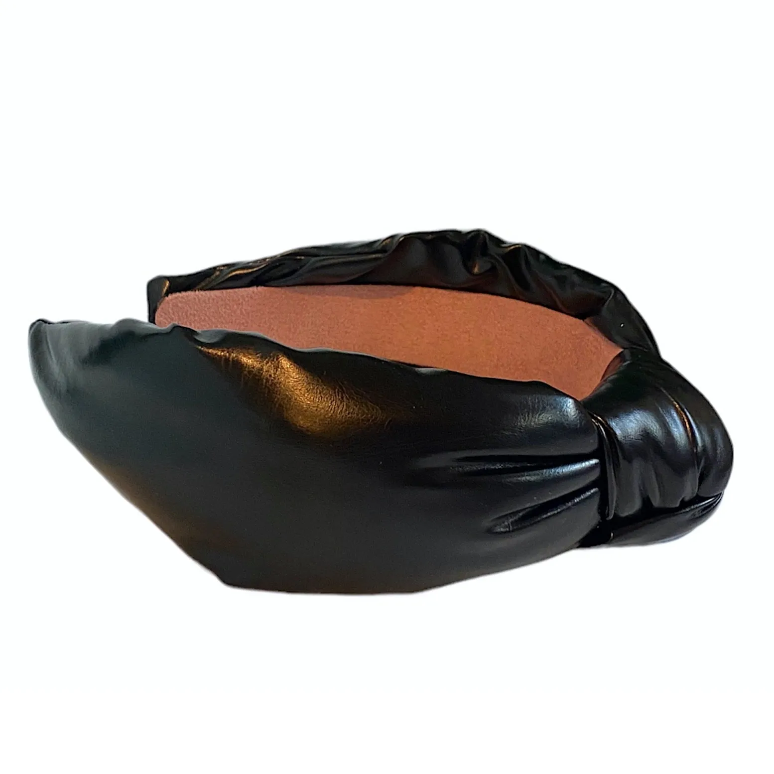 Black Vegan Leather Headband