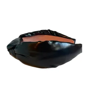 Black Vegan Leather Headband