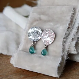 Blue Apatite and sterling silver Midnight Garden Earrings