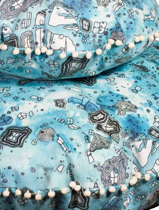 'Blue Sky' Pom Pom Pillows