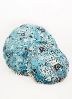 'Blue Sky' Pom Pom Pillows
