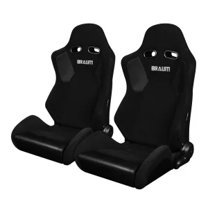 Braum Advan Series Sport Seats - Black Cloth (PAIR)