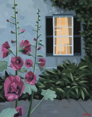 Chris Firger - Evening Hollyhocks