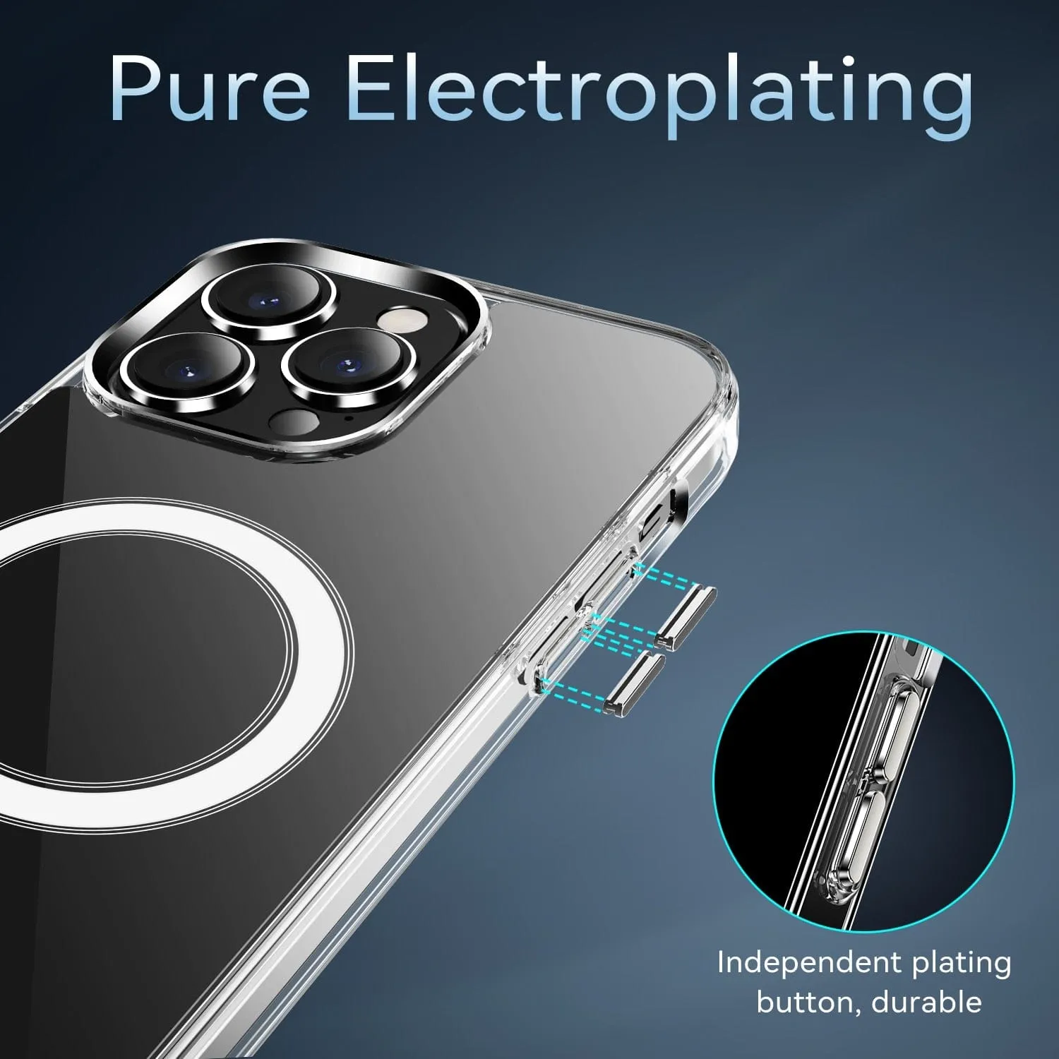 Clear Shockproof Phone Case With Magnetic Charging