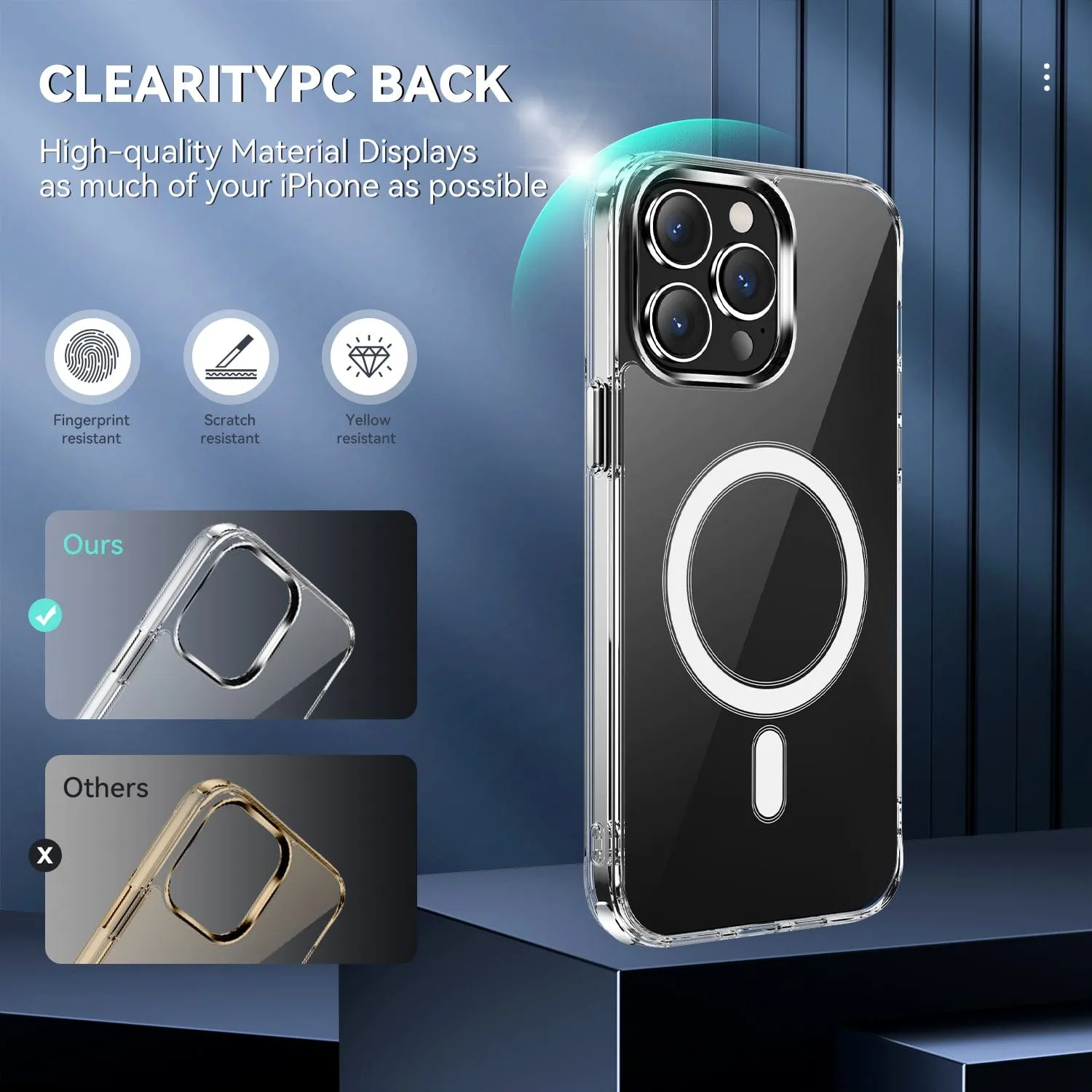Clear Shockproof Phone Case With Magnetic Charging