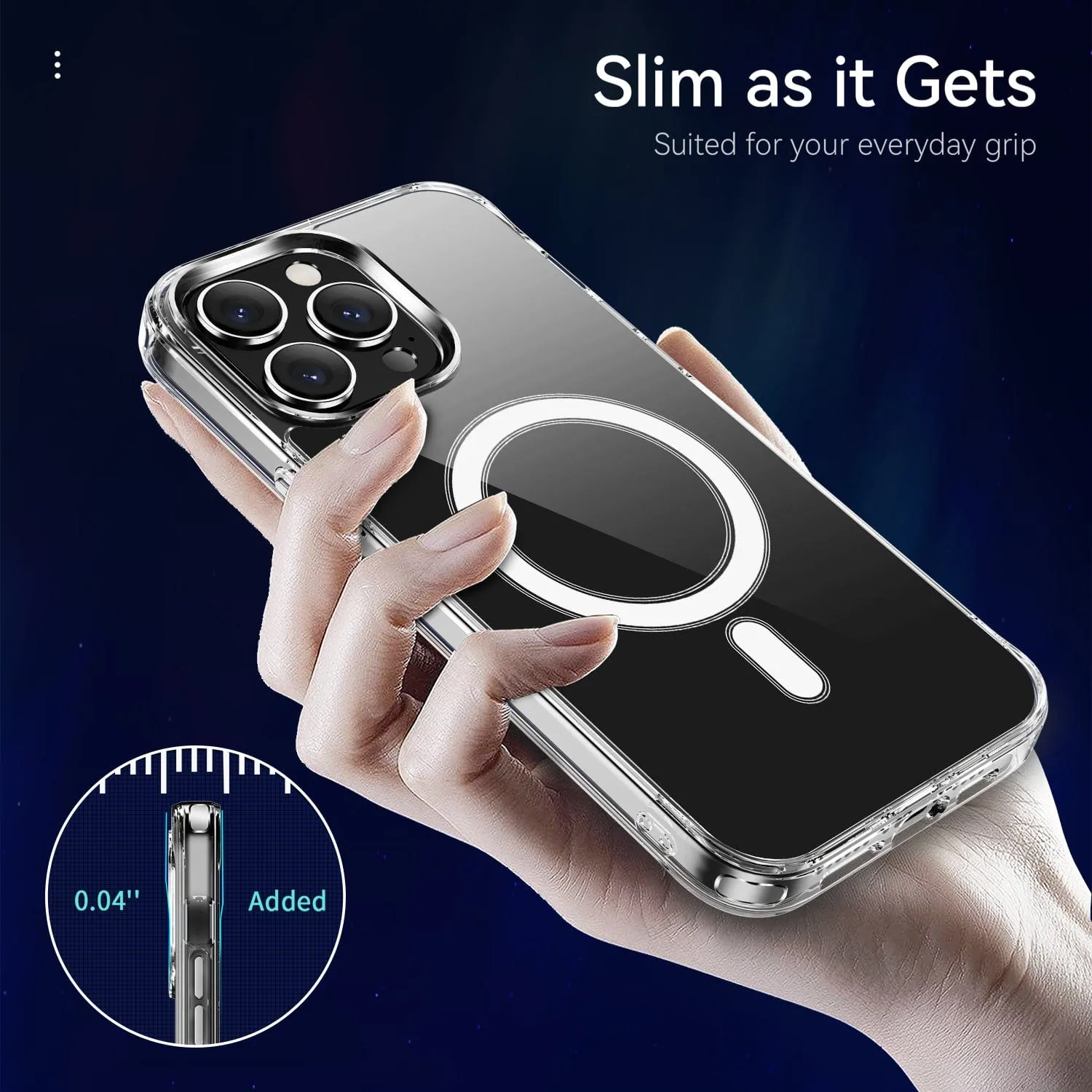 Clear Shockproof Phone Case With Magnetic Charging