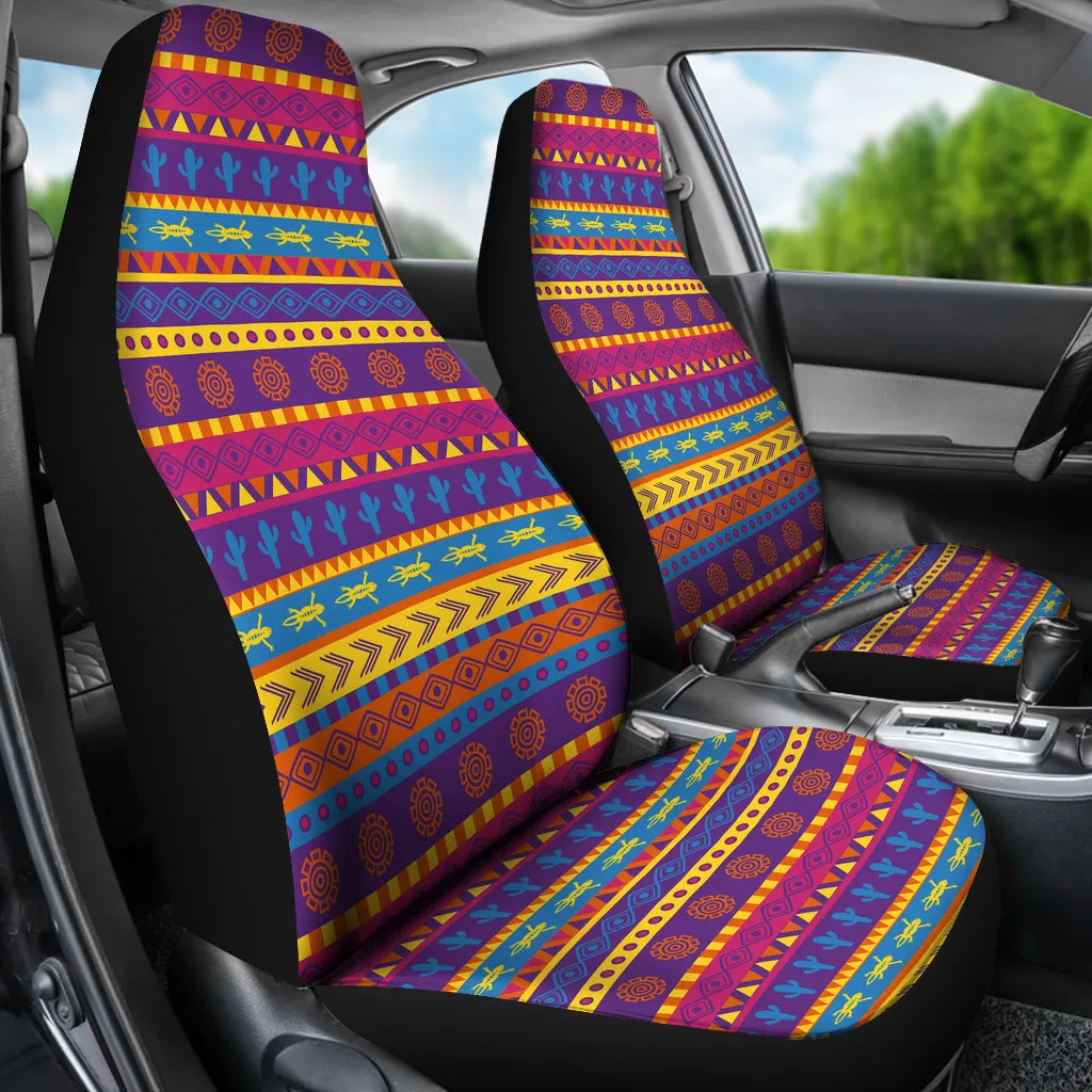 Colorful Mexican Southwestern Style Pattern Car Seat Covers Boho Ethnic Aztec