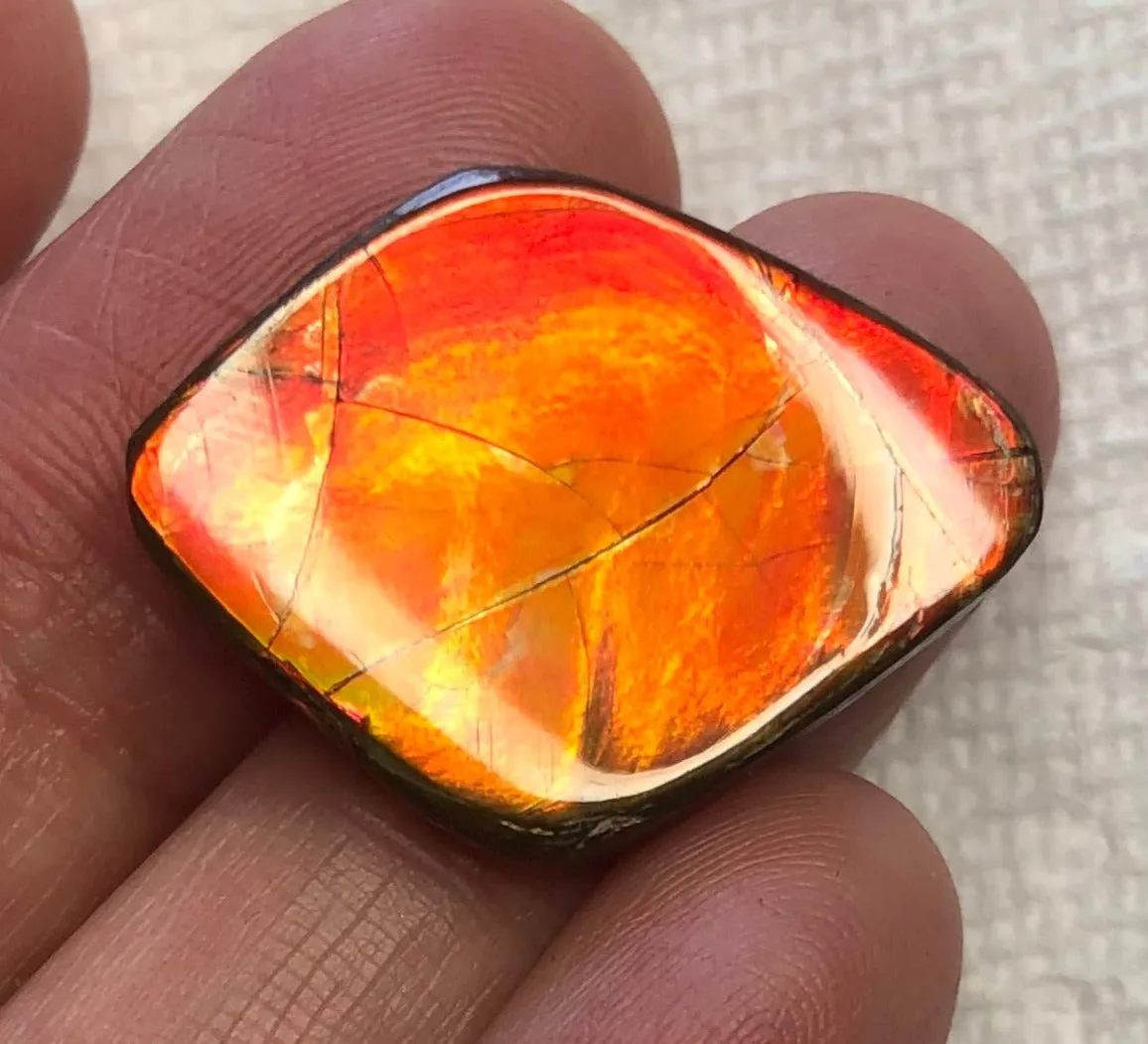 Copy of Round shaped Ammolite NATURAL Hand POLISHED Gemstone 28mm