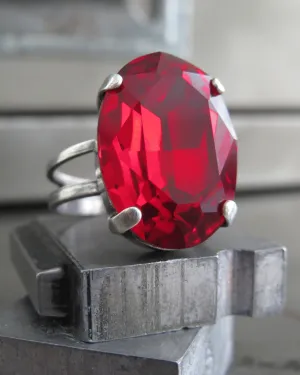 CROWN JEWEL - Oval Regal Red Crystal Ring
