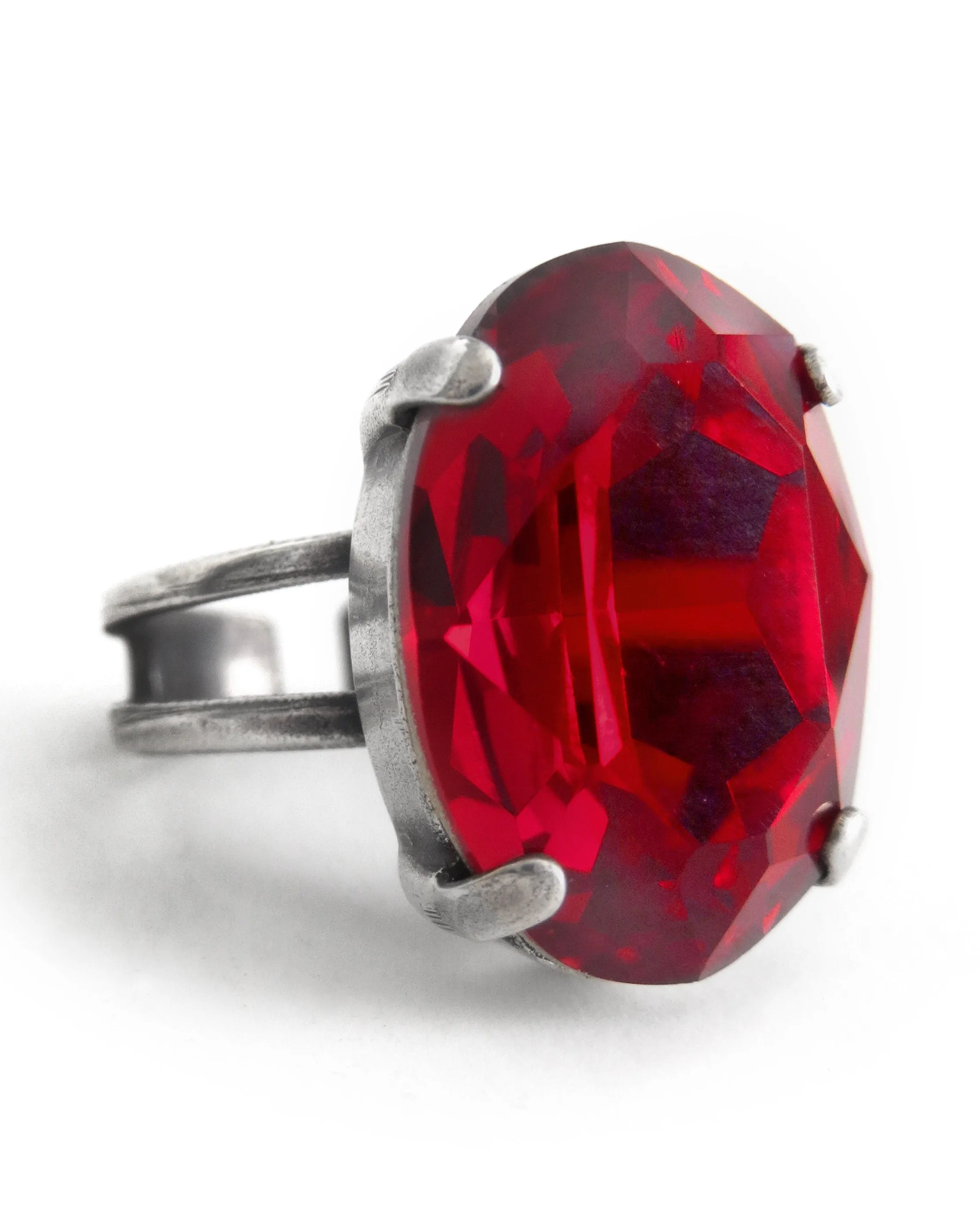 CROWN JEWEL - Oval Regal Red Crystal Ring