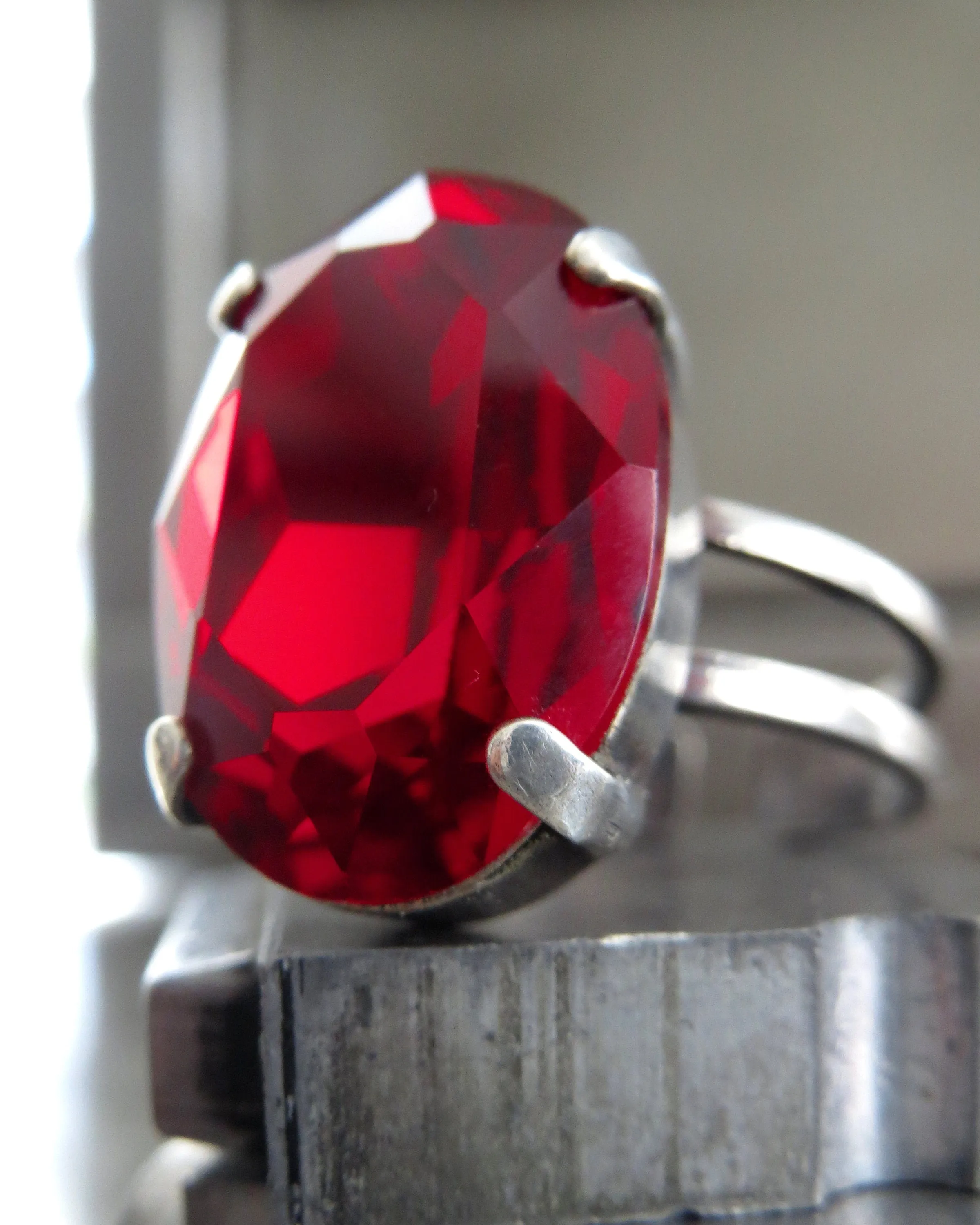 CROWN JEWEL - Oval Regal Red Crystal Ring