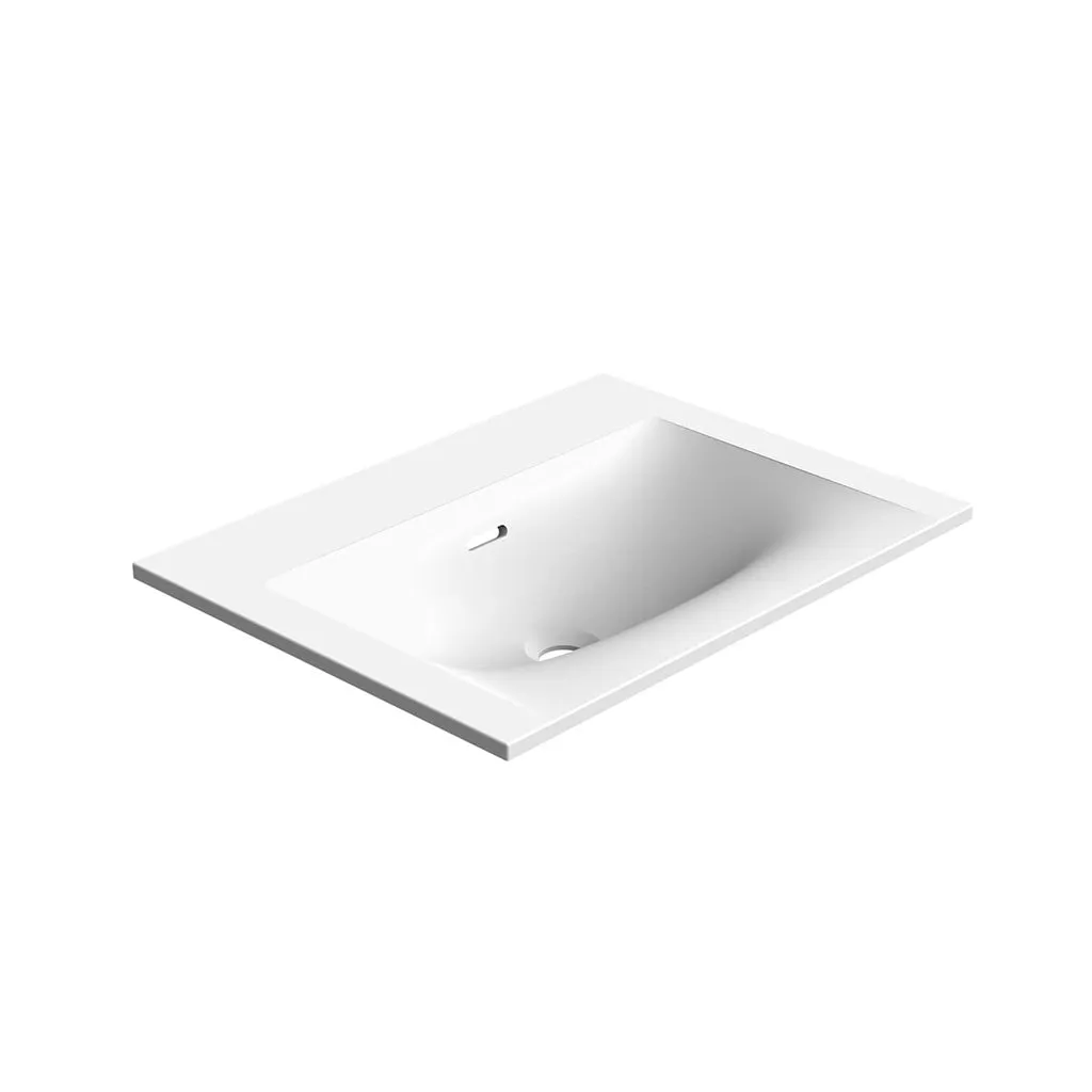Deville 2 Drawers Bathroom Vanity with Solid Surface Matte White without Faucet Hole - Wall Mount - 24" Mdf/Matt Warm Grey/Brushed Gold