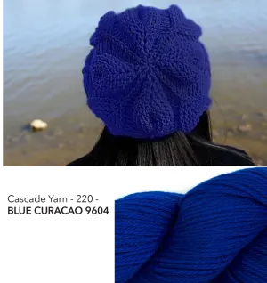 Embossed Leaves Slouch Hat Kit - Blue Curacao