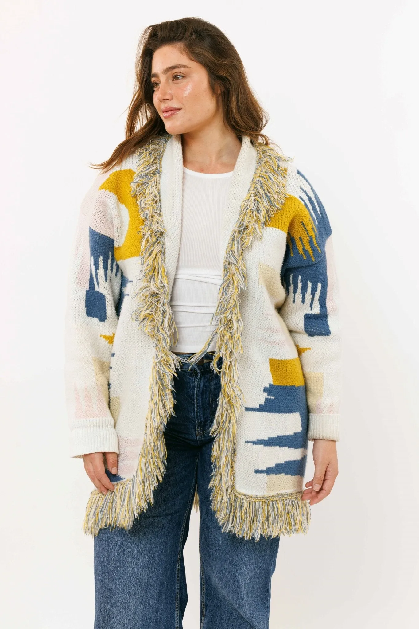 Ethnic Jacquard Cardigan