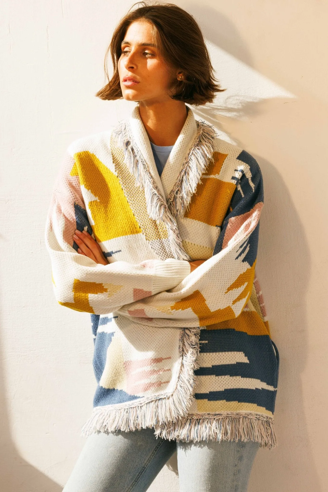 Ethnic Jacquard Cardigan