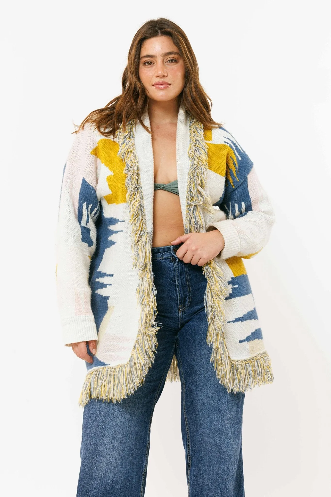 Ethnic Jacquard Cardigan