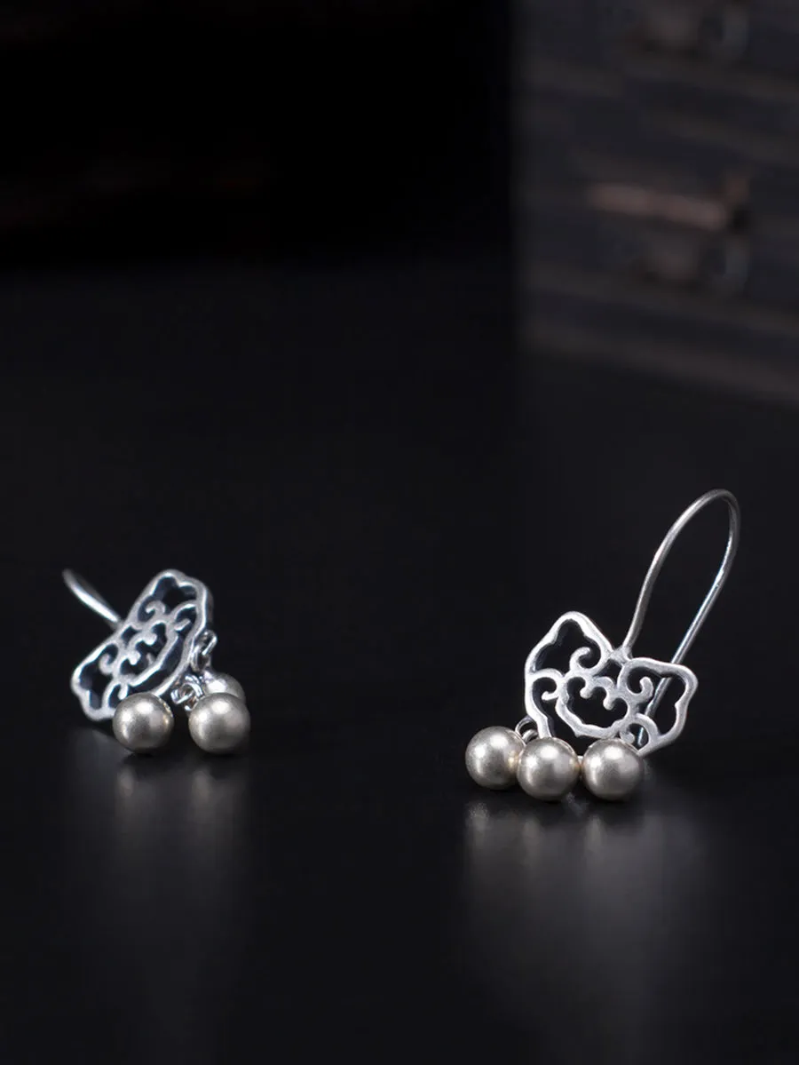 Ethnic Silver Longevity Lock Earrings