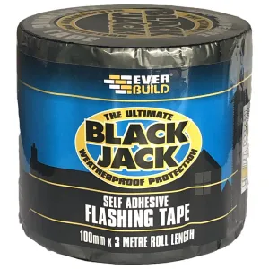 EverBuild Black Jack Self Adhesive Flashing Tape Lead Look Finish 3m Roof Repair