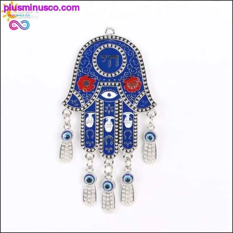 Fatima Hamsa Hand Pendants Turkey Blue Evil Eye Beads Chai