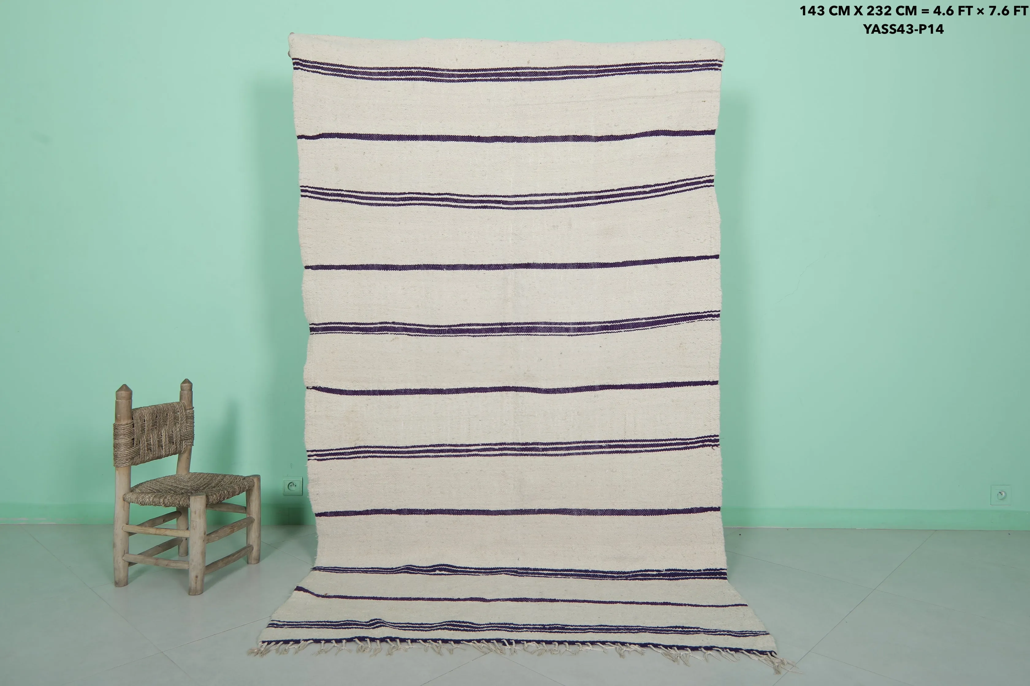 Flat Woven Rug - Handcrafted 4.6 FT X 7.6 FT