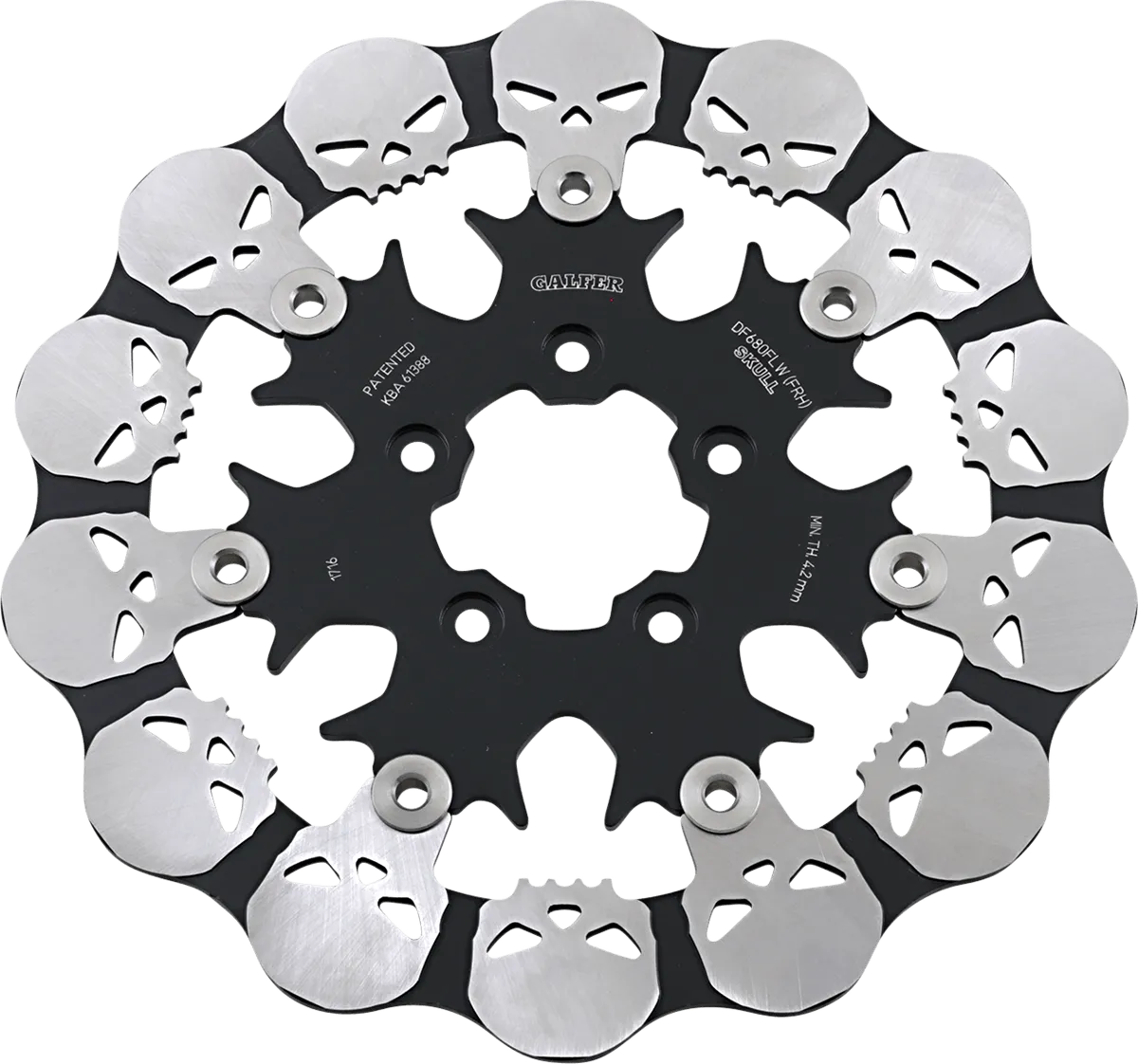 Galfer Brakes DF680FRH Floating Skull Rotor with Black Carrier