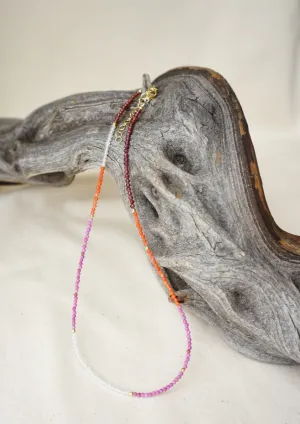 Garnet, Carnelian, Quartz, Phosphosiderlite Mix Necklace