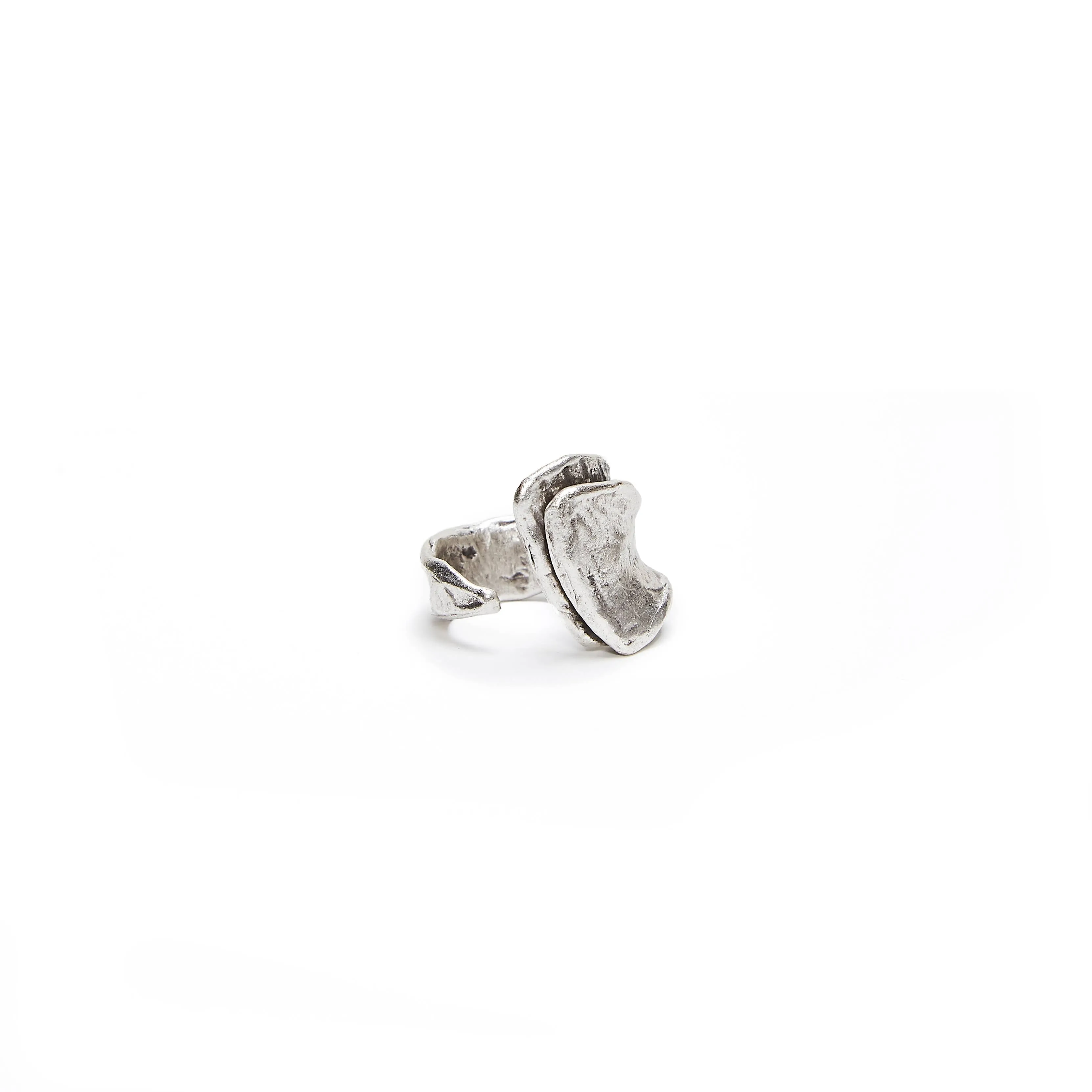 Handmade Brass Ring In Silver Plated