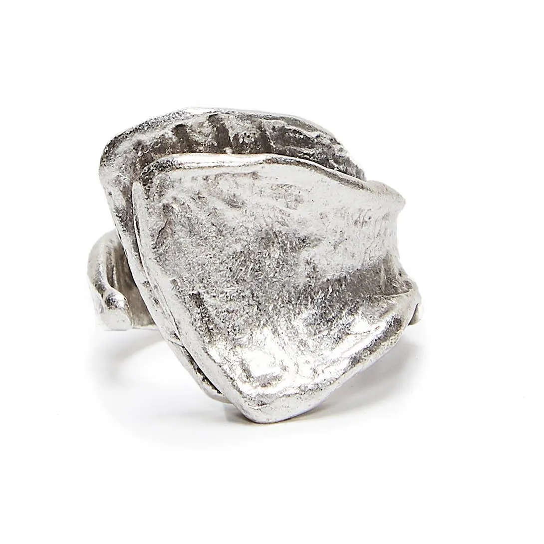 Handmade Brass Ring In Silver Plated